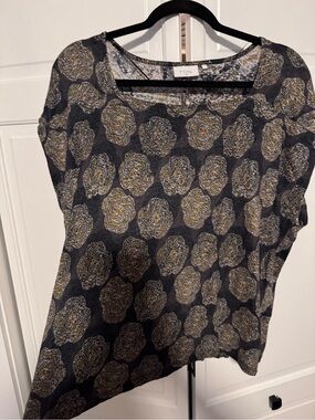 Foil Black Patterned Short Sleeve Tee